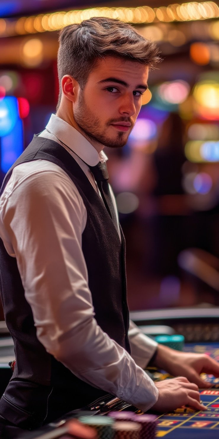 Tampilan dashboard permainan kasino lae8toto dengan meja blackjack dan roulette